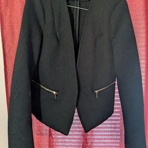 Dynamite Black Blazer with Zipper Details